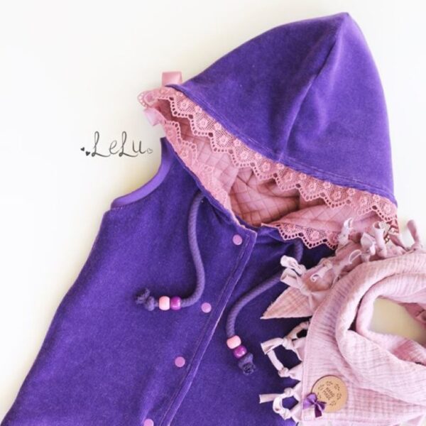 Feincord Jersey Baumwolle - Uni lila - Öko Tex 100 – Bild 7