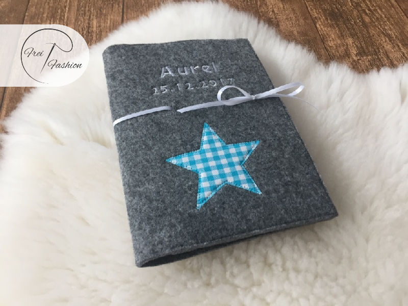 U-Hefthülle aus Filz mit Namen und Geburtsdatum #Handmade# U-Hefthülle aus Filz mit Namen und Geburtsdatum #Handmade#