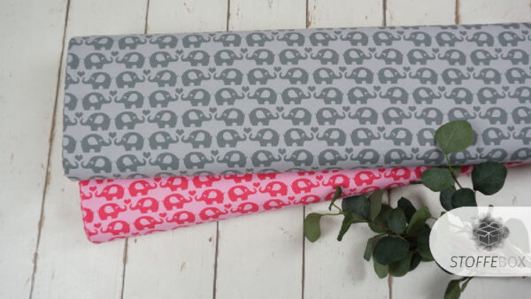 Bio-Jersey - Elefanten/Herz (rosa) – Bild 3
