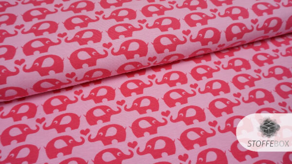 Bio-Jersey - Elefanten/Herz (rosa) – Bild 2