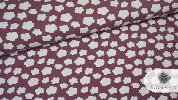 Jersey Öko-Tex-100 - Wolken (altrosa/weiß) – Bild 2