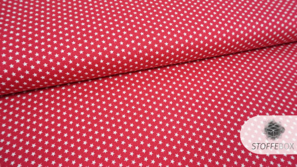 Webware-Baumwolle - mini Sterne (pink/weiß) – Bild 2