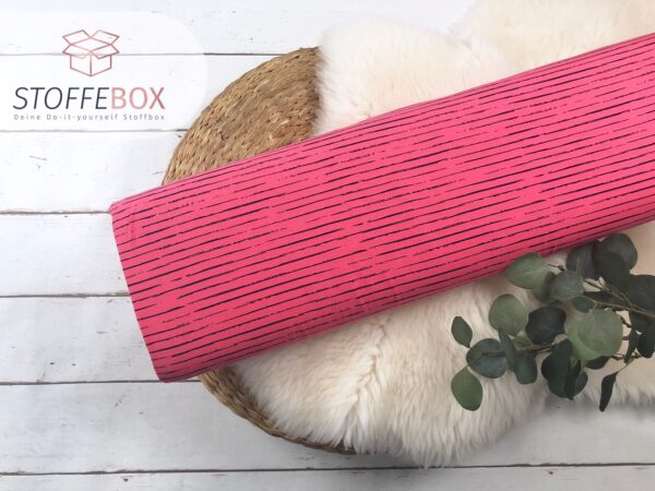 Jersey Öko-Tex-100 – Vintage Streifen (dunkelblau/coral)