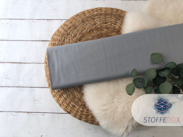 Baumwollstoff Popeline Webware - Uni grau - Öko-Tex 100
