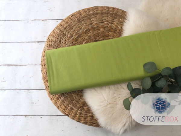 Baumwollstoff Popeline Webware - Uni limette