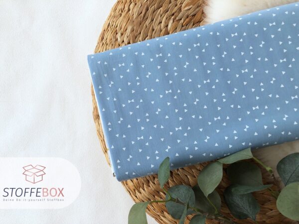Webware/Baumwolle Öko-Tex-100 Popeline-mini Dreiecke (jeansblau) – Bild 2
