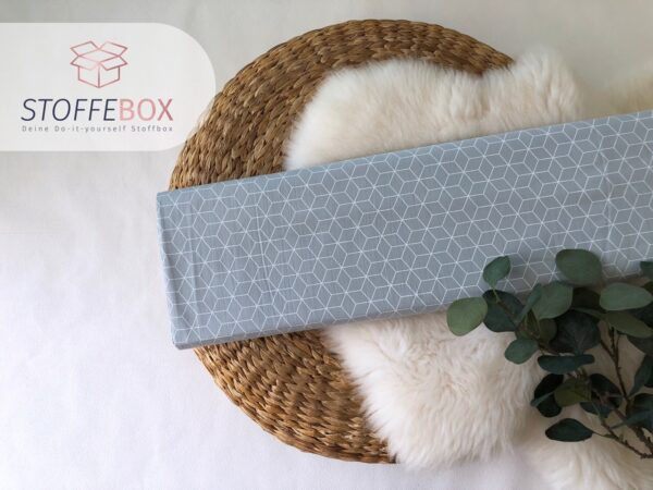 Webware/Baumwolle Öko-Tex-100 / Popeline-Sechsecke (grau/weiß)
