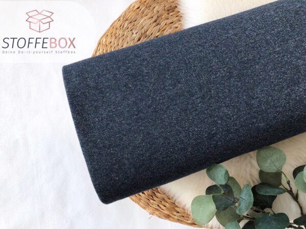 angerauter Sweat Öko-Tex-100 - Glitzer/Lurex (dunkelblau)