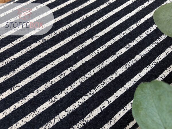 Reststück 30cm Jersey - Stripes gestreift (grau/weiß) Öko-Tex-100 – Bild 2