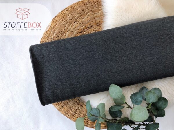 Reststück 30cm French Terry / Sommersweat - Uni anthrazit meliert