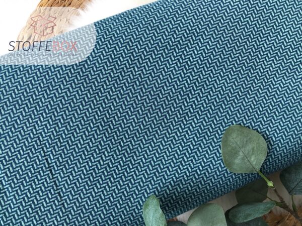 Jaquard Öko-Tex-100 - Fischgräten (admiralblau/hellpastel) – Bild 2