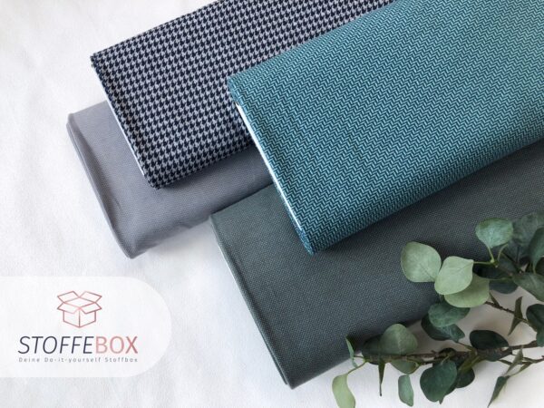 Jaquard Öko-Tex-100 - mini dots/punkte (dunkelgrau/dunkelmint) – Bild 5