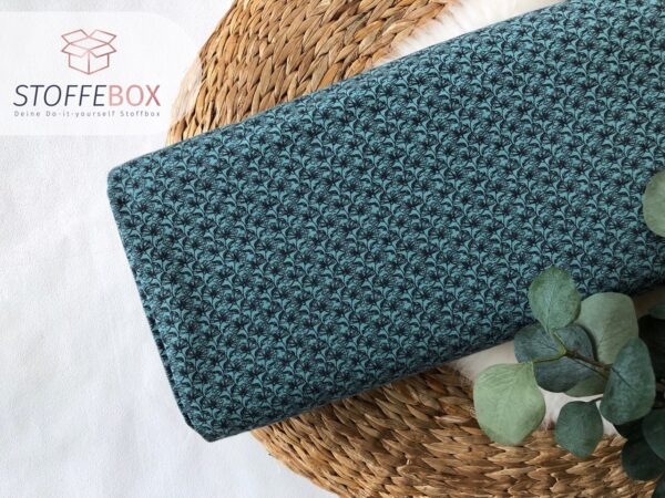 Jersey Öko-Tex-100 - mini Blumen (rauchiges-dunkelmint)