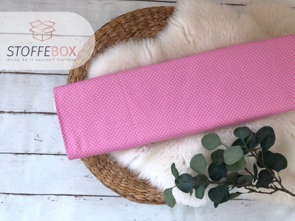 Webware/Baumwolle Öko-Tex-100 - weiße mini Punkte (rosa)