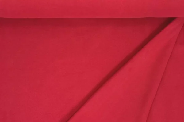 Kuschelweicher Baumwollfleece Stoff in der Uni Farbe rot