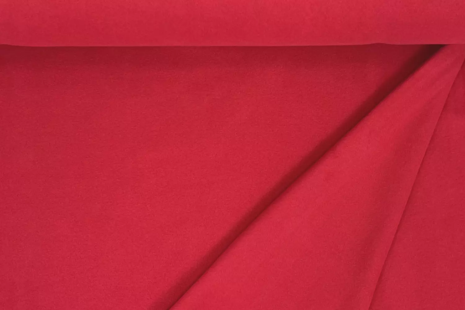Kuschelweicher Baumwollfleece Stoff in der Uni Farbe rot