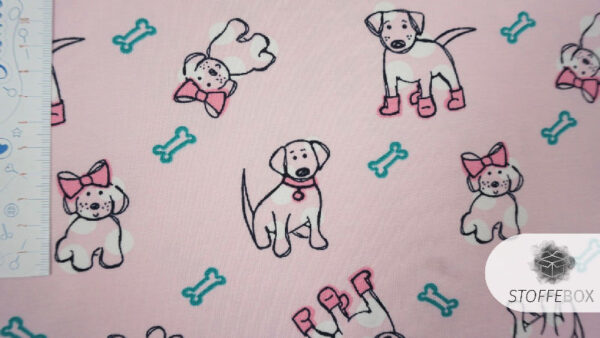 Stoffpaket - Hunde (rosa/dunkelrosa/dunkelblau) – Bild 2