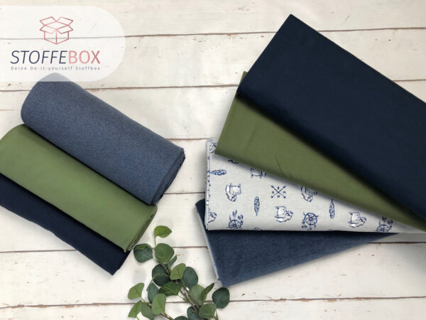 Stoffpaket - Forest Dreams (oliv/dunkelblau/grau)