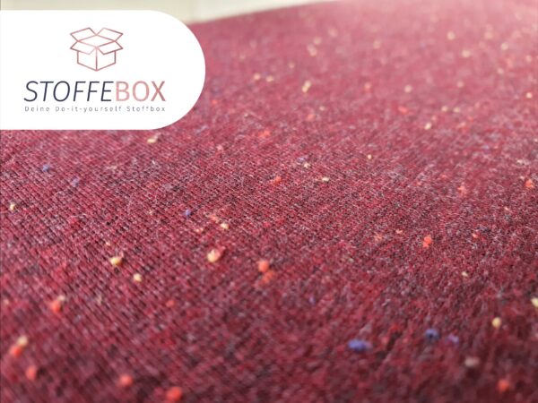 angerauter Sweat -Uni mini confetti (bordeaux) – Bild 2