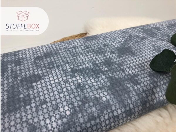 Webware / Baumwolle Öko-Tex-100 - Batikoptik - Flecken (grau) – Bild 2