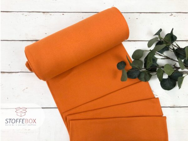 Bündchen Öko-Tex-100 Schlauchbündchen - Uni brunt orange