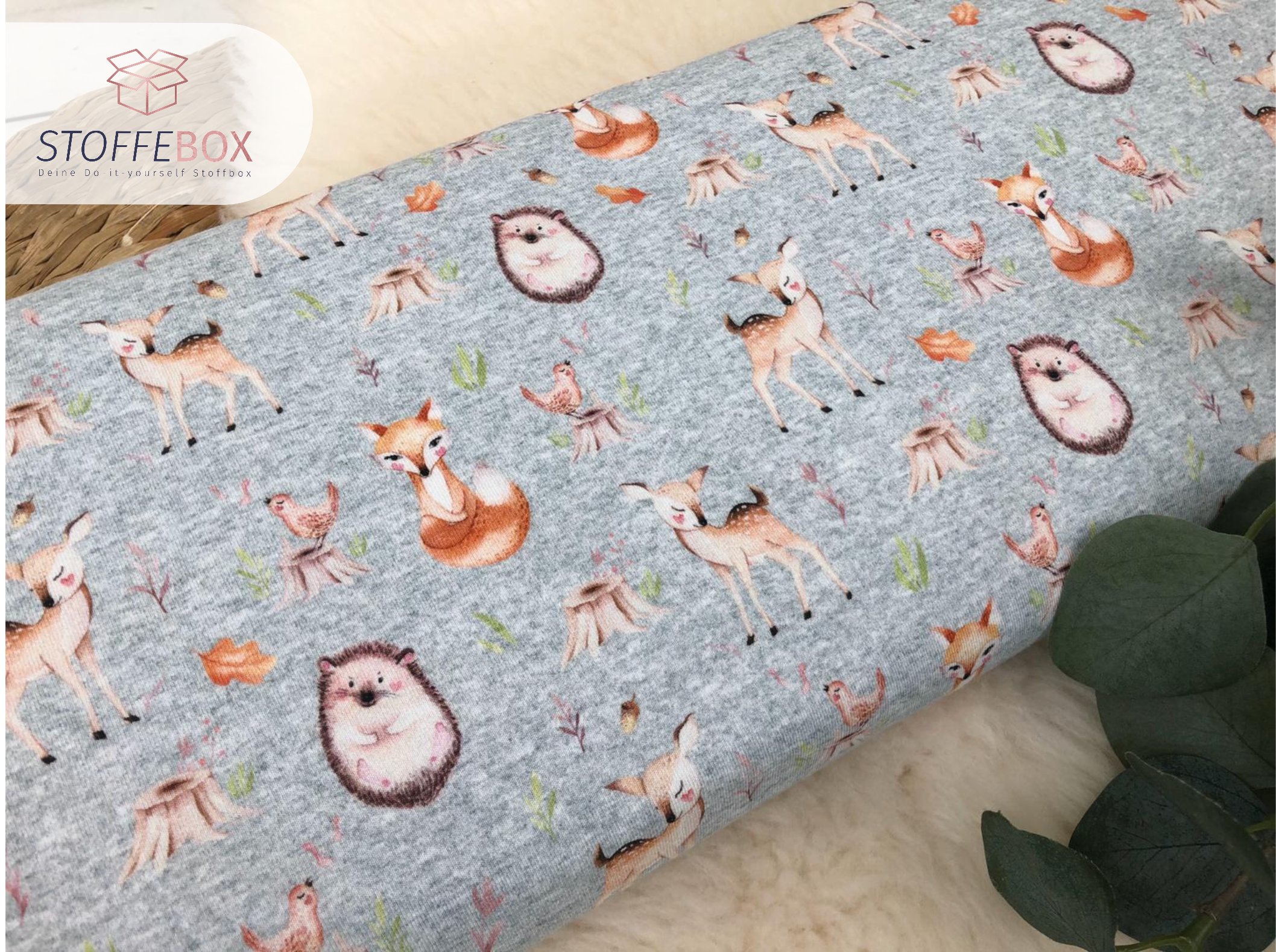 Bio Jersey Waldtiere Stoff Jersey Bio Jersey Reh Stoff Jersey