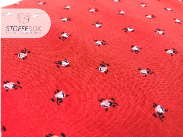 Webware / Baumwolle Öko-Tex-100 - mini Rosen (rot) – Bild 2