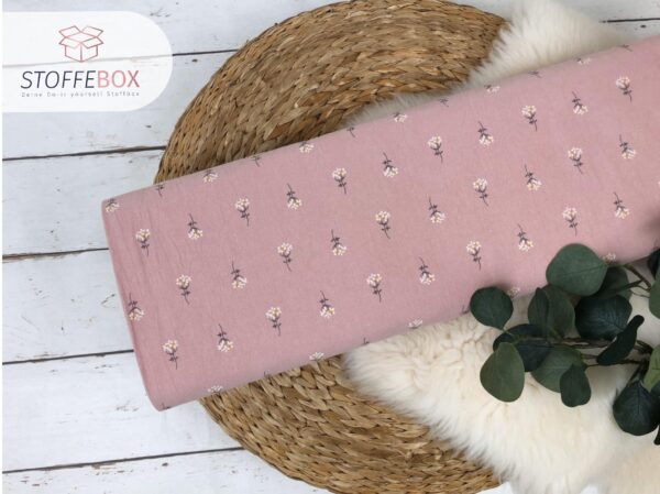gekochte Baumwolle / Webware Öko-Tex-100 - Blumen (rosa)