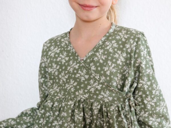 Webware / Baumwolle Öko-Tex-100 - mini Blumenranken (olivgrün) – Bild 5