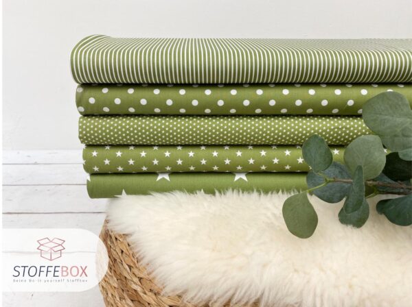 Webware/Baumwolle Öko-Tex-100 - weiße große Sterne (helloliv) – Bild 2