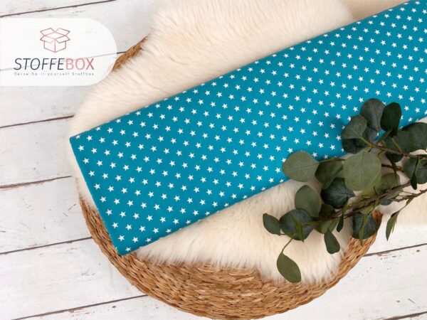 Baumwollstoffpaket - Basics gemustert türkis (Einheit wählbar ab 50cm-2m) – Bild 4