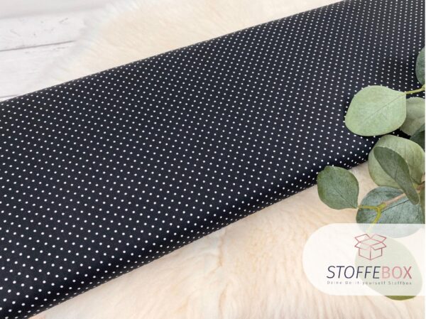 Webware/Baumwolle Öko-Tex-100 - weiße mini Punkte (schwarz) – Bild 2