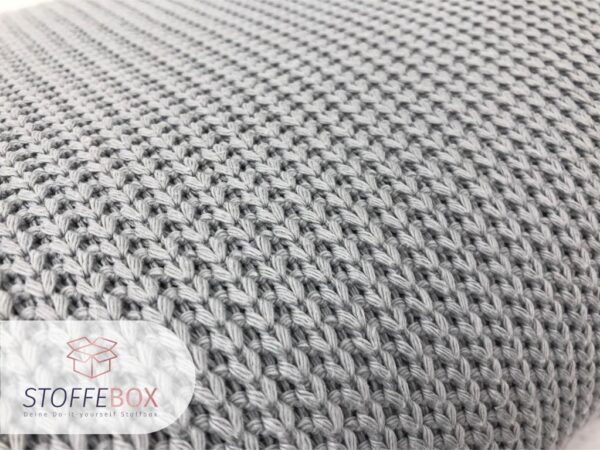 grober Strickstoff – weicher Seemannsstrick Uni grau – Bild 3
