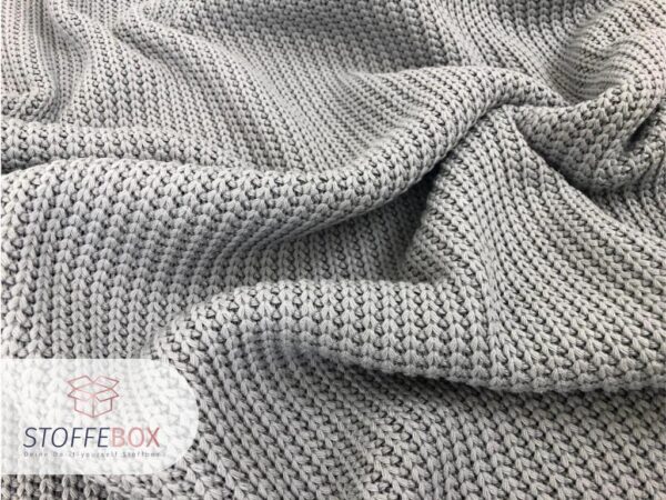 grober Strickstoff – weicher Seemannsstrick Uni grau – Bild 2