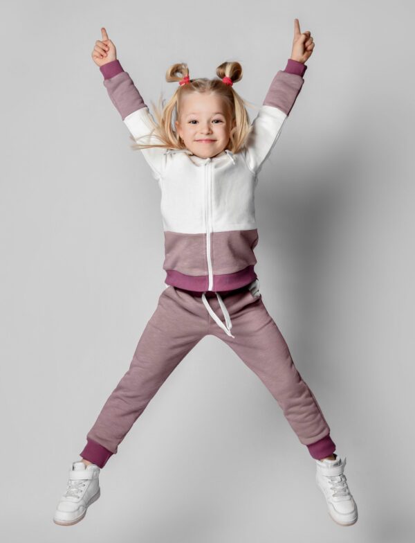 Sweatstoff meliert angeraut altrosa
