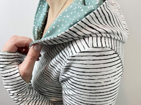 Jersey Stoff Öko-Tex-100 - mini Punkte Konfetti grau, weiß – Bild 5