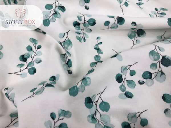 Jersey Öko-Tex-100 - Eukalyptus (ecru/mint) – Bild 3
