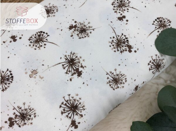 Jersey Öko-Tex-100 - Pusteblumen (ecru/braun) – Bild 2