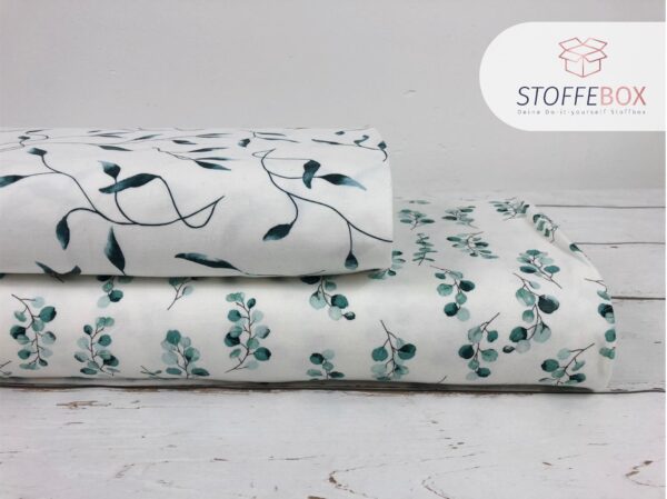 Jersey Öko-Tex-100 - Eukalyptus (ecru/mint) – Bild 4