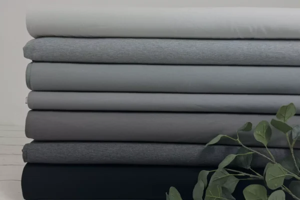 Jersey Stoff in Uni schwarz und grau Farben