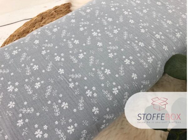 Musselin / Double Gauze Blumen / Zweige Blätter (Farbe wählbar) – Bild 13