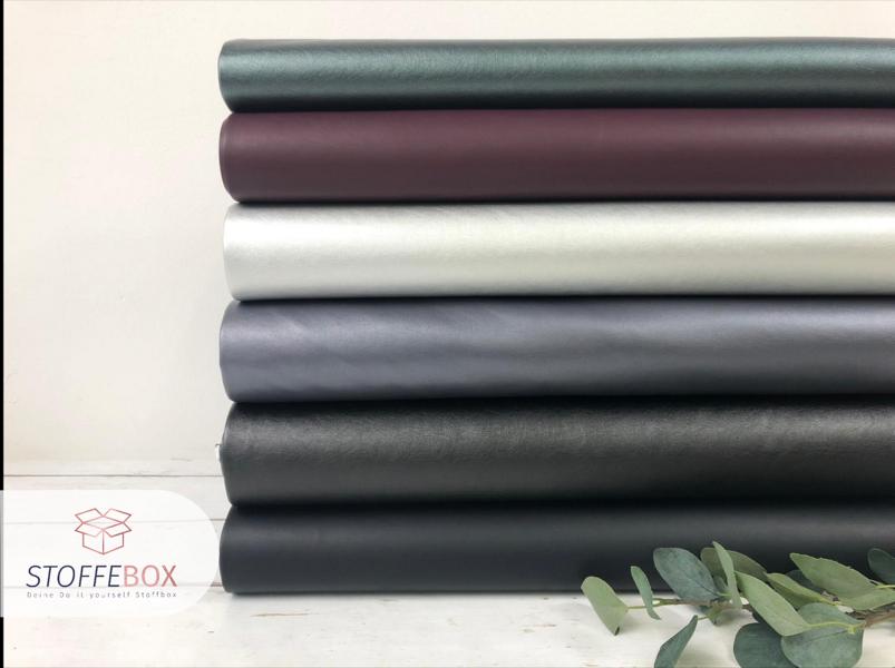 Veganes Leder - Kunstleder uni / metallic (Farbe wählbar) -  -  Stoffe und handgemachte Geschenkartikel kaufen