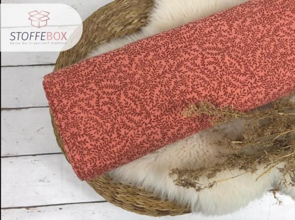 Bio Musselin / Double Gauze Blätterranken / Pflanzen (Farbe wählbar) – Bild 8