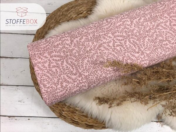 Bio Musselin / Double Gauze Blätterranken / Pflanzen (Farbe wählbar) – Bild 6