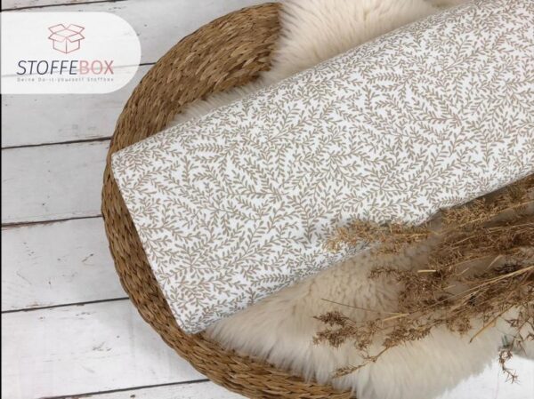 Bio Musselin / Double Gauze Blätterranken / Pflanzen (Farbe wählbar) – Bild 2
