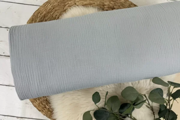 Musselin Uni / Double Gauze blau-grau Töne (Farbe wählbar) – Bild 7
