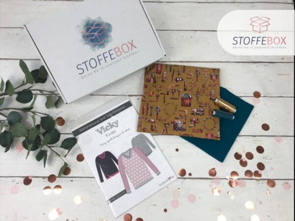 Stoffebox Nr. 6 - Pullover mit Bündchen (Kinderbox) - Gr. 74-164