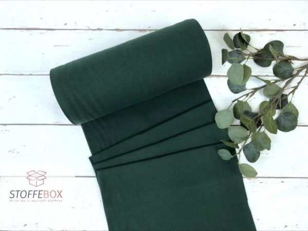 Bündchen Stoff - Uni tannengrün - 35cm Schlauchware Öko-Tex-100