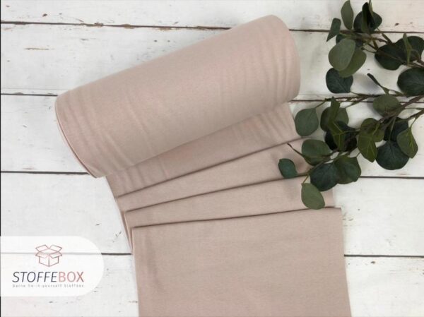 Bündchen Stoff - Uni hellsand/ nude - 35cm Schlauchware Öko-Tex-100