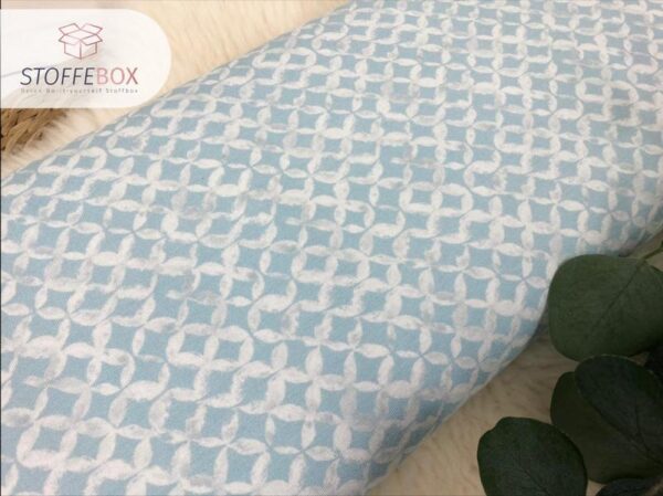 Viskosejersey - aquarell geometrische Kreise / Rauten (hellblau / hellrosa) – Bild 3